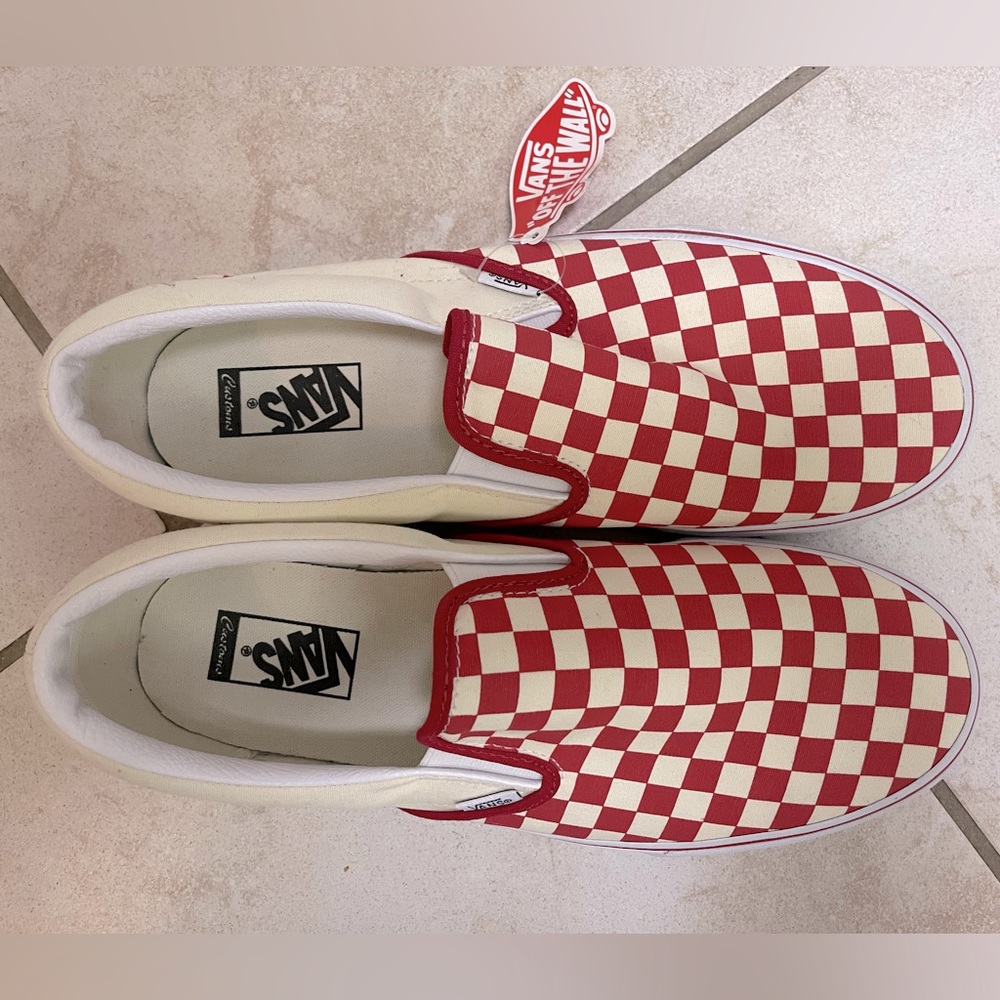 Vans Authentic Classic Slip-On 'Checkerboard Red' | Men's Size 12
